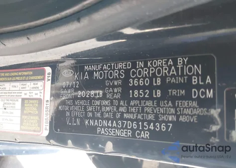 2013 Kia Rio Ex z USA, uszkodzony, nr VIN KNADN4A37D6154367